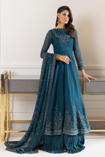 Iznik | Ready to Wear | IP-169 - BLUE DELPHINIUM - House Of Hania