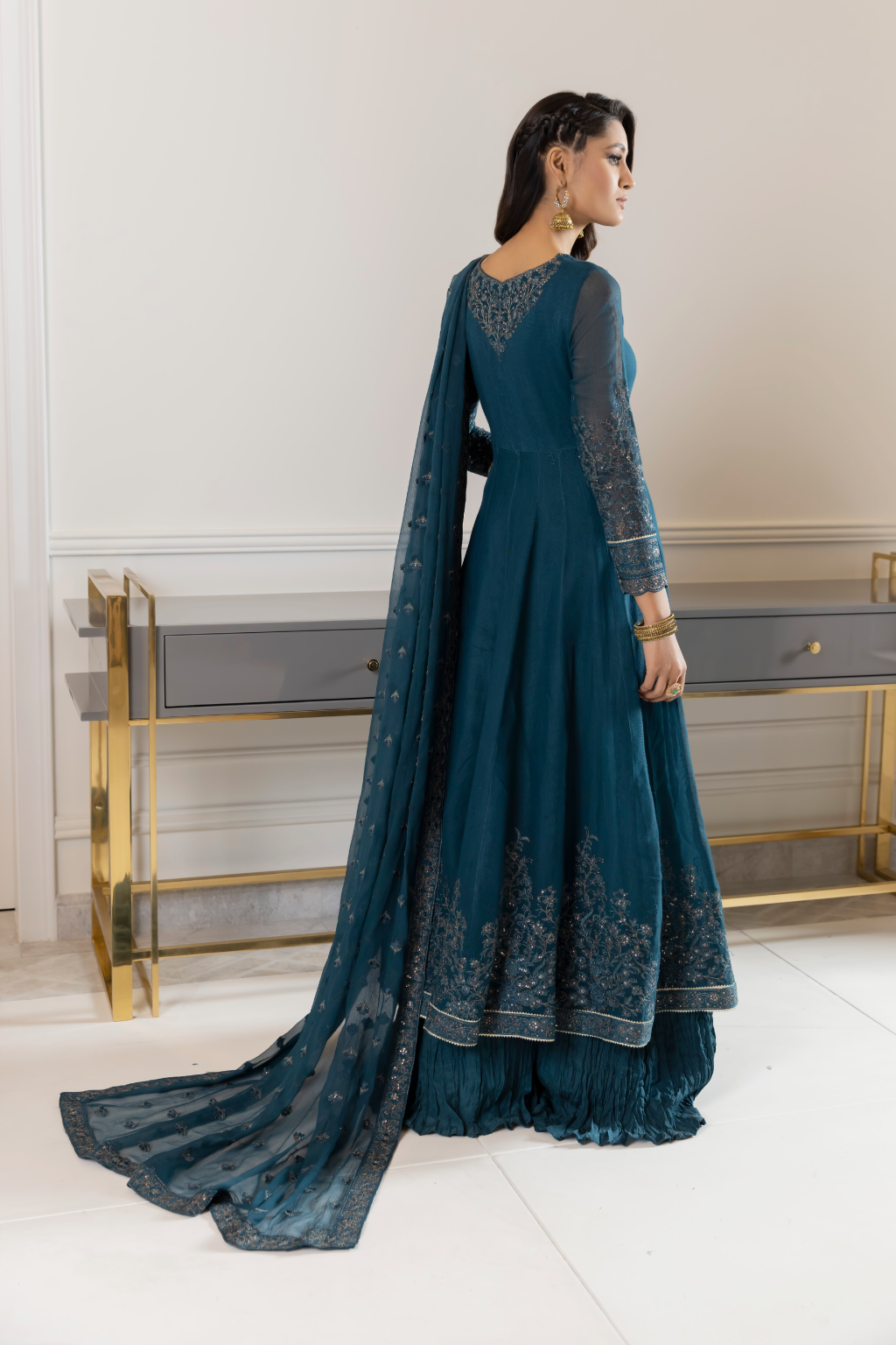 Iznik | Ready to Wear | IP-169 - BLUE DELPHINIUM - House Of Hania