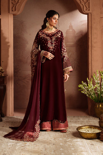 Iznik | Velvet 25 | IV-55 Embroidered Velvet - House Of Hania