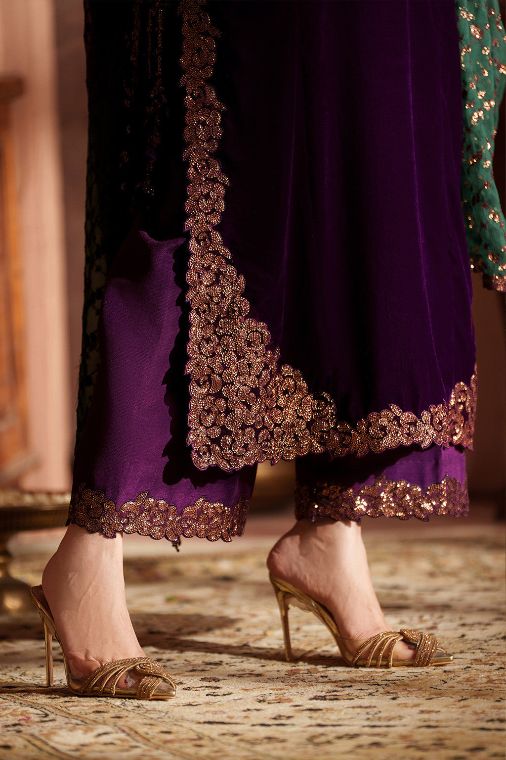 Iznik | Velvet 25 | IV-57 Embroidered Velvet - House Of Hania
