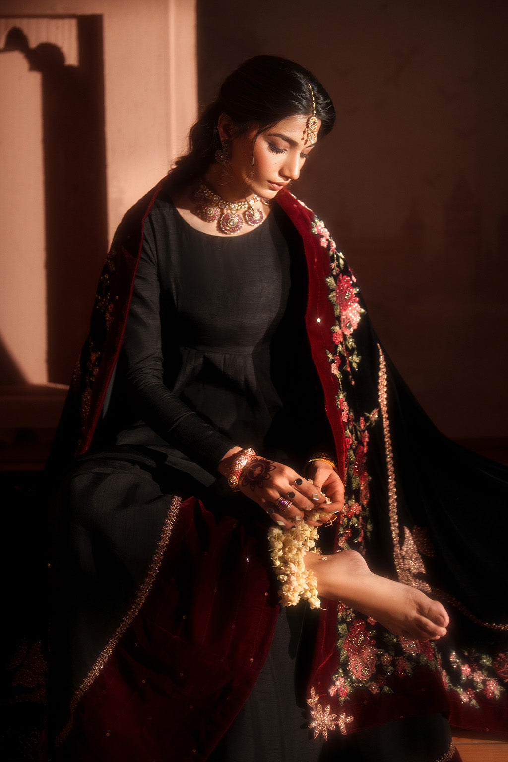 Iznik | Velvet 25 | IV-59 Embroidered Velvet - House Of Hania