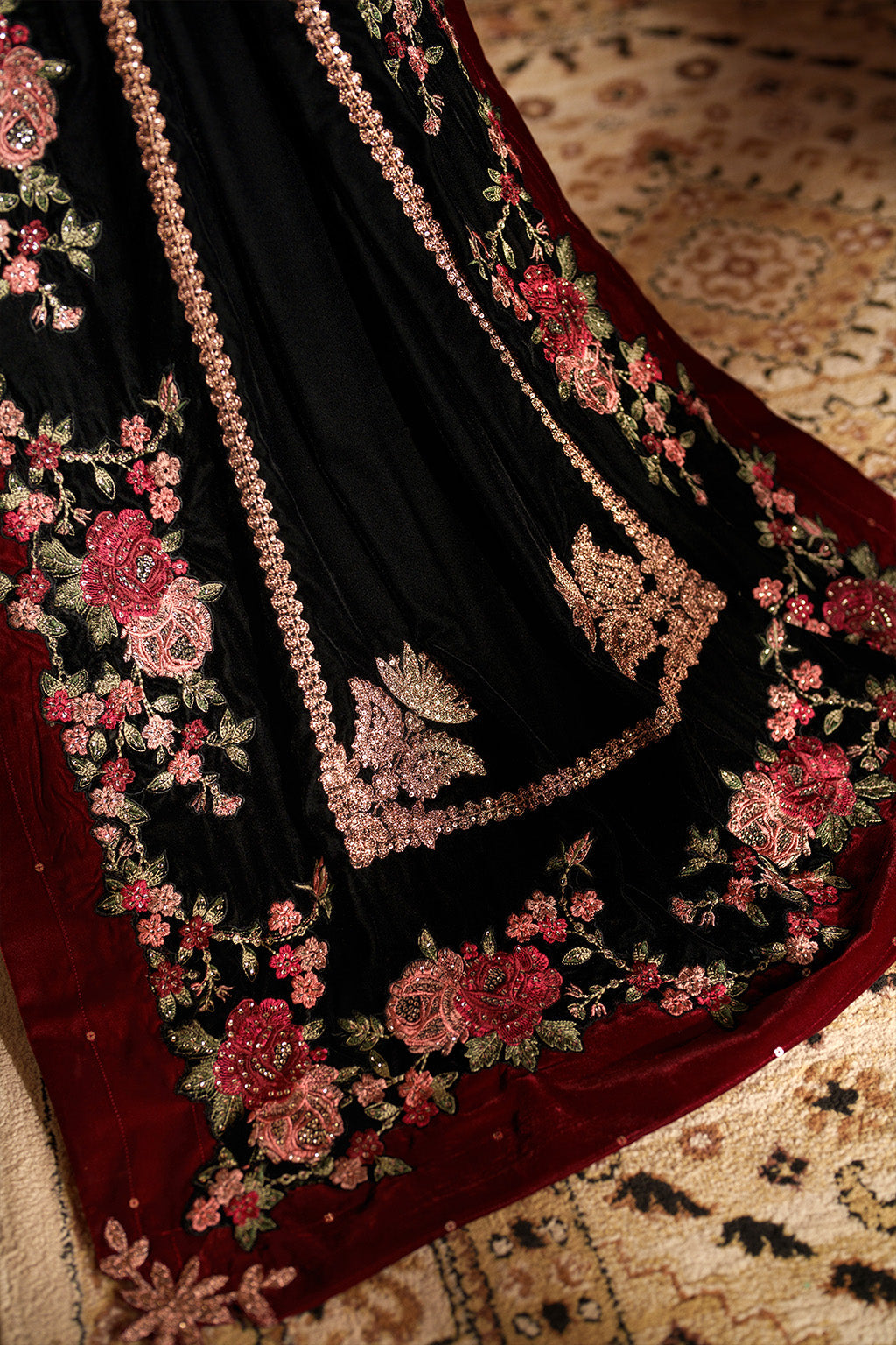Iznik | Velvet 25 | IV-59 Embroidered Velvet - House Of Hania