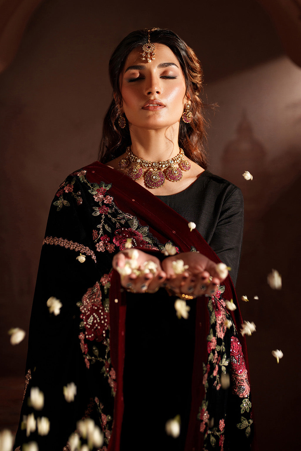 Iznik | Velvet 25 | IV-59 Embroidered Velvet - House Of Hania