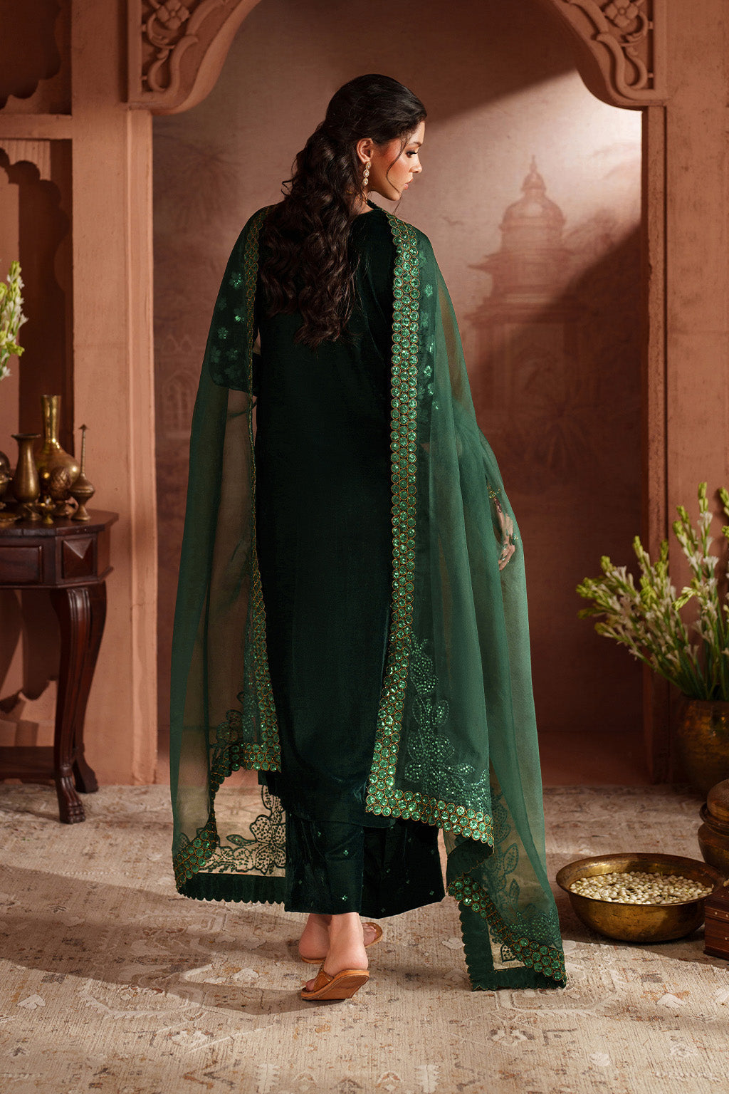 Iznik | Velvet 25 | IV-60 Embroidered Velvet - House Of Hania