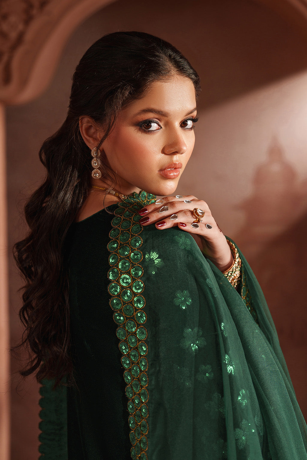 Iznik | Velvet 25 | IV-60 Embroidered Velvet - House Of Hania