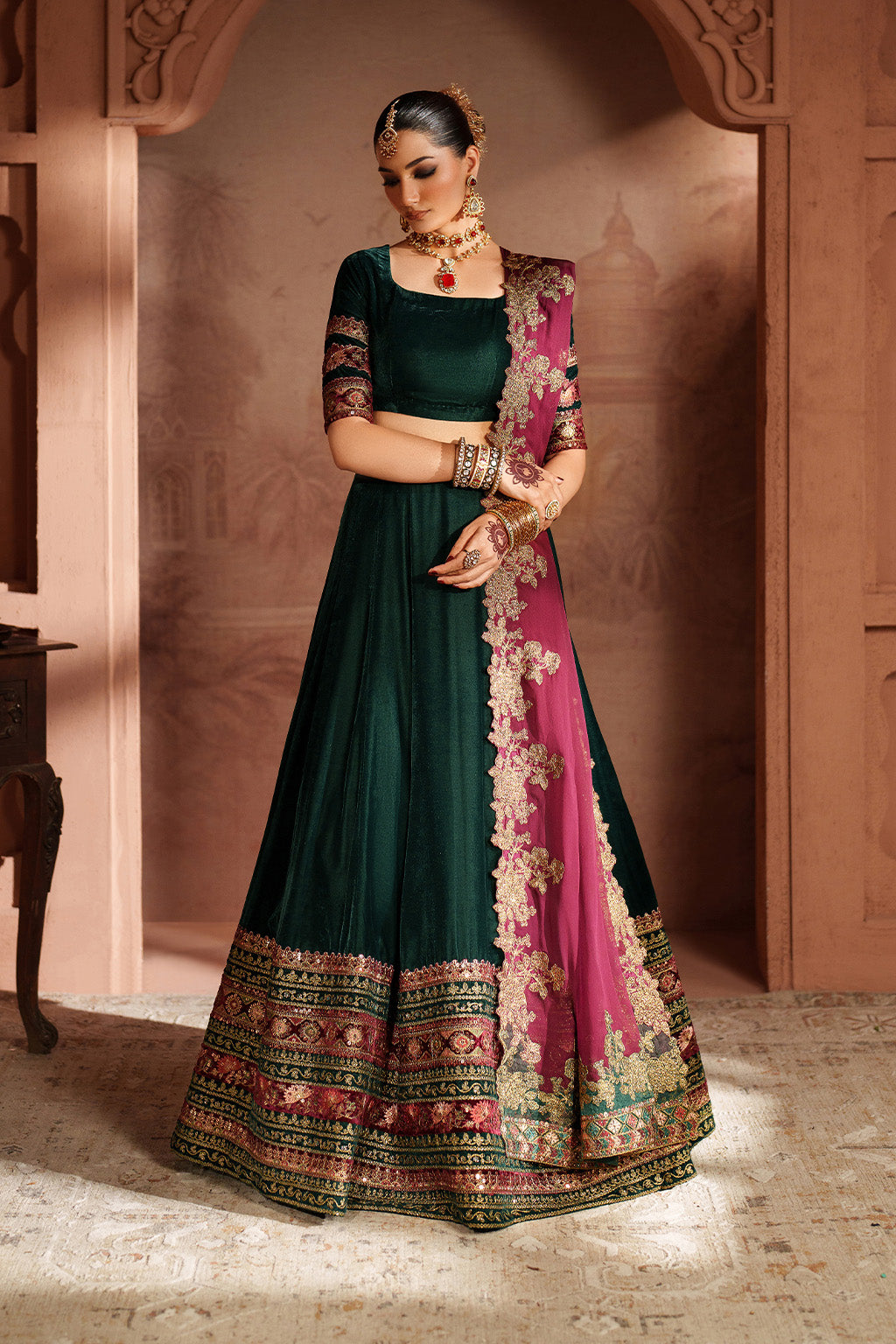 Iznik | Velvet 25 | IV-65 Embroidered Velvet - House Of Hania