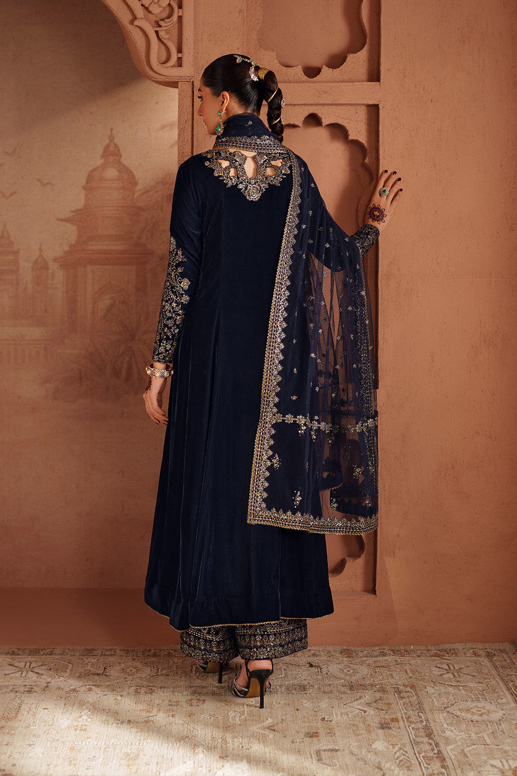 Iznik | Velvet 25 | IV-66 Embroidered Velvet - House Of Hania