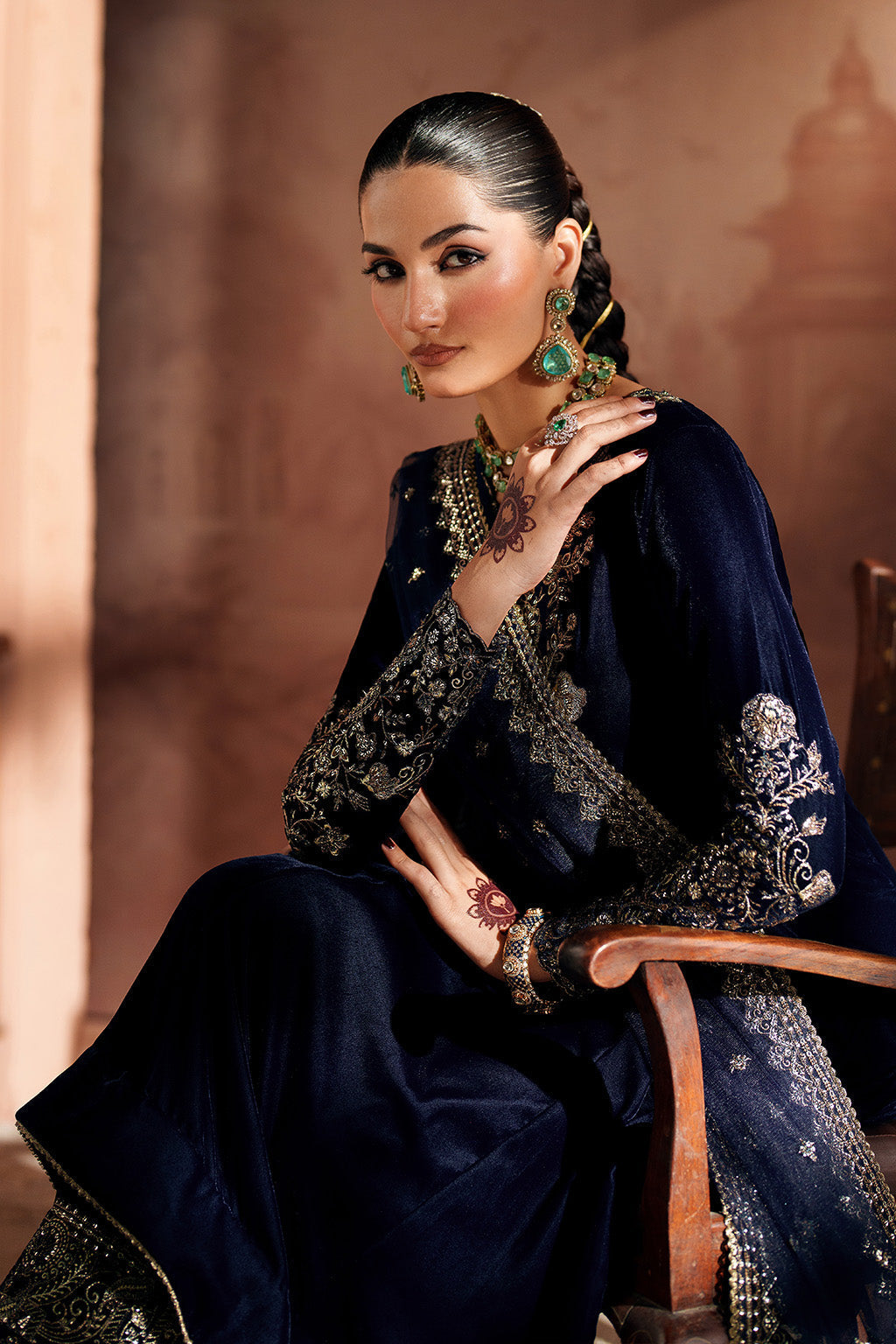 Iznik | Velvet 25 | IV-66 Embroidered Velvet - House Of Hania