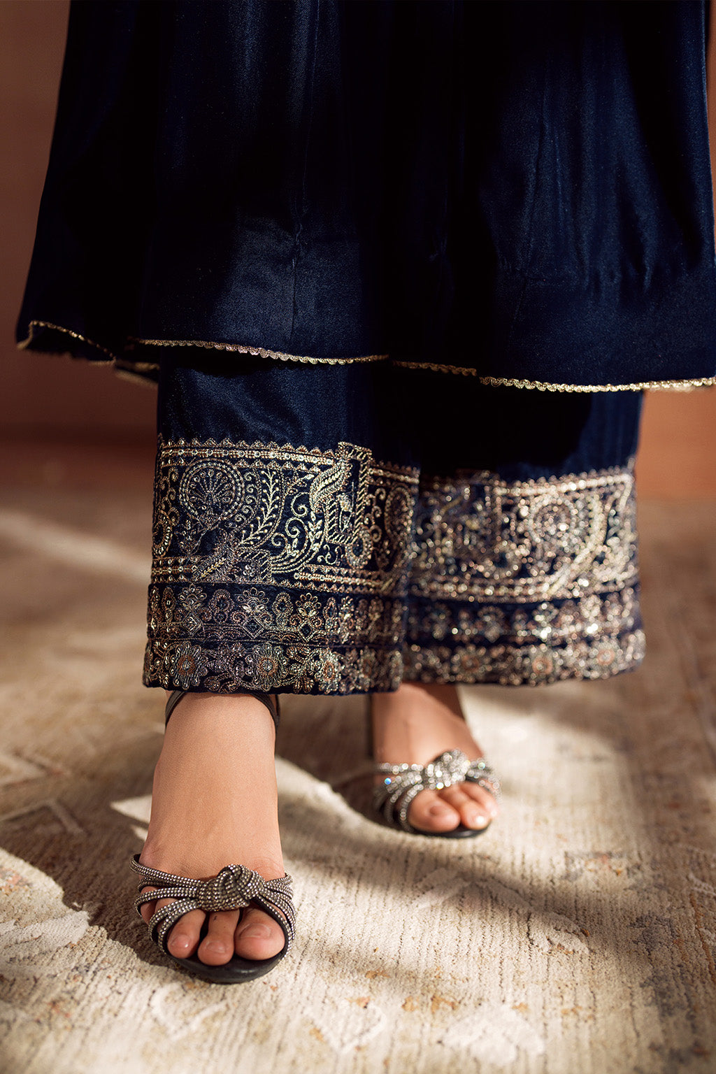 Iznik | Velvet 25 | IV-66 Embroidered Velvet - House Of Hania