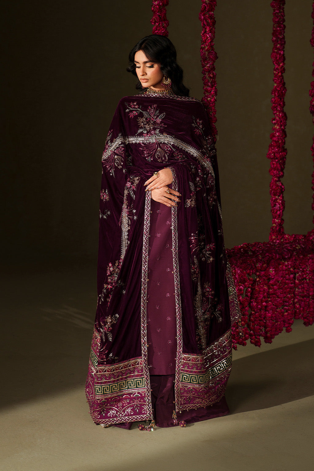 Iznik | Velvet 25 | IV-68 Embroidered Velvet - House Of Hania