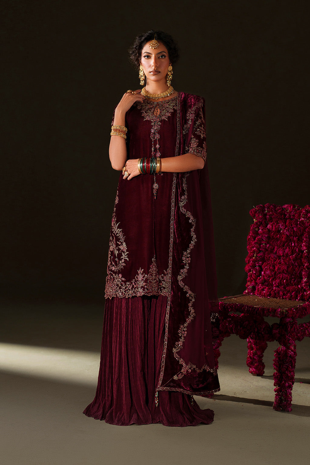 Iznik | Velvet 25 | IV-71 Embroidered Velvet - House Of Hania