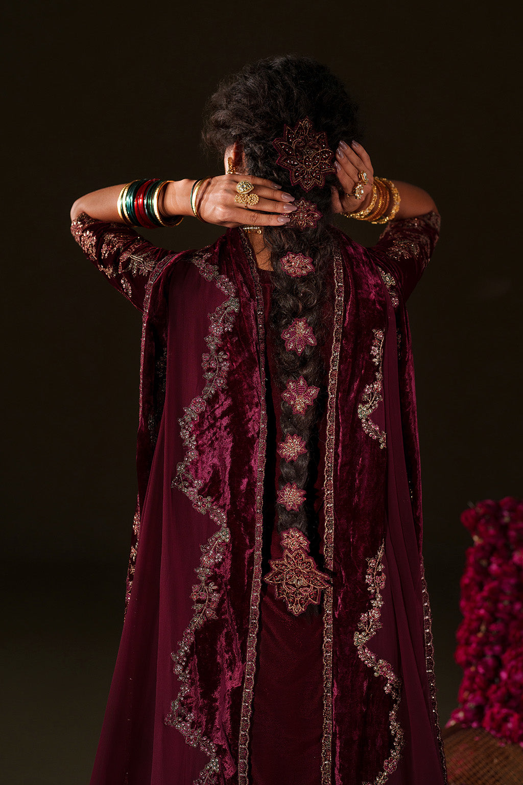 Iznik | Velvet 25 | IV-71 Embroidered Velvet - House Of Hania
