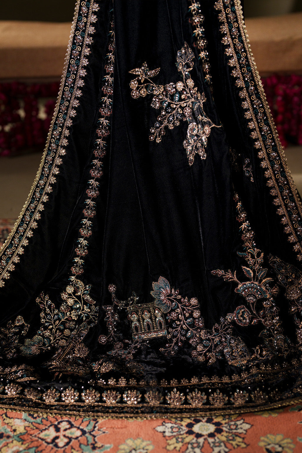 Iznik | Velvet 25 | IV-72 Embroidered Velvet - House Of Hania