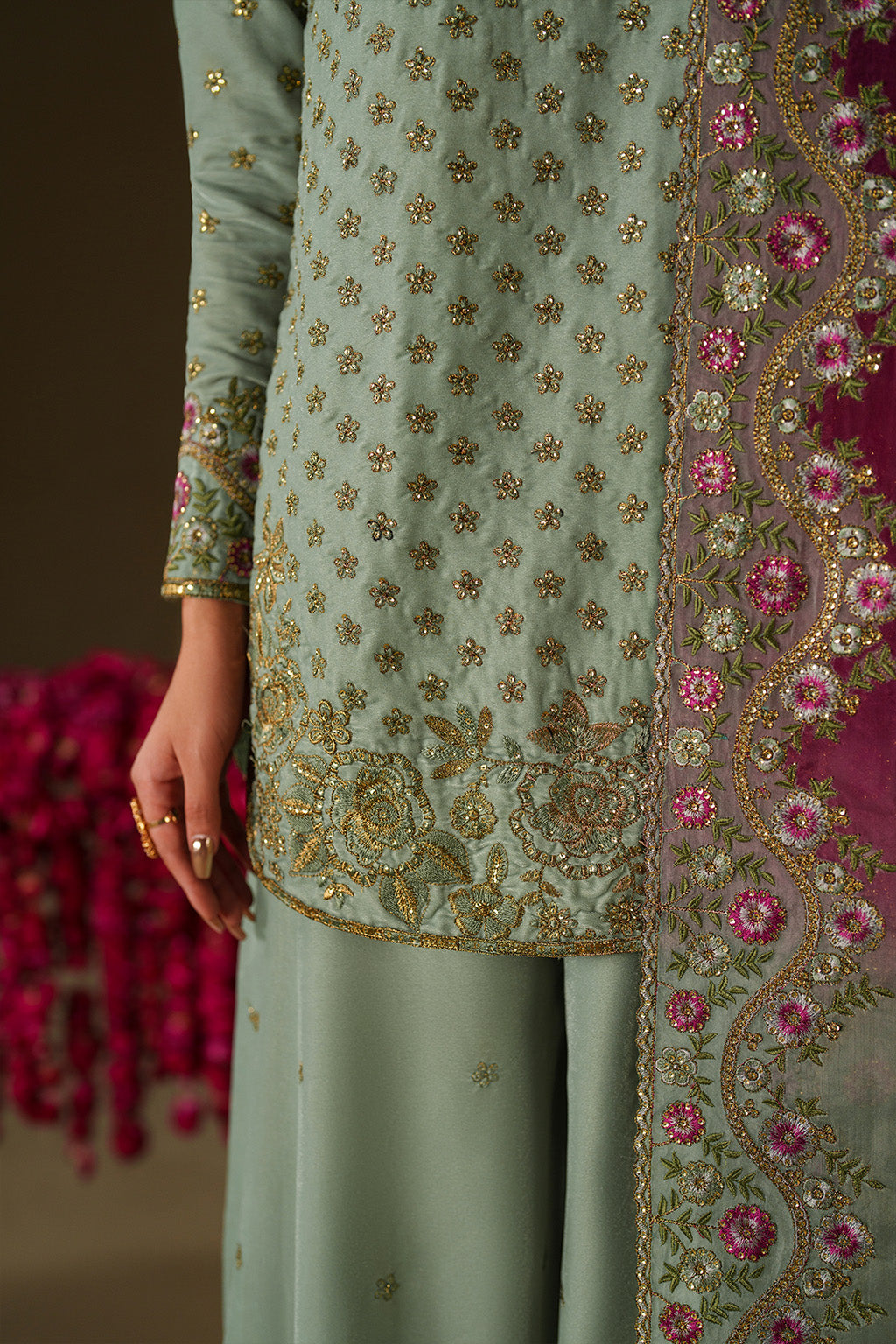 Iznik | Velvet 25 | IV-73 Embroidered Velvet - House Of Hania