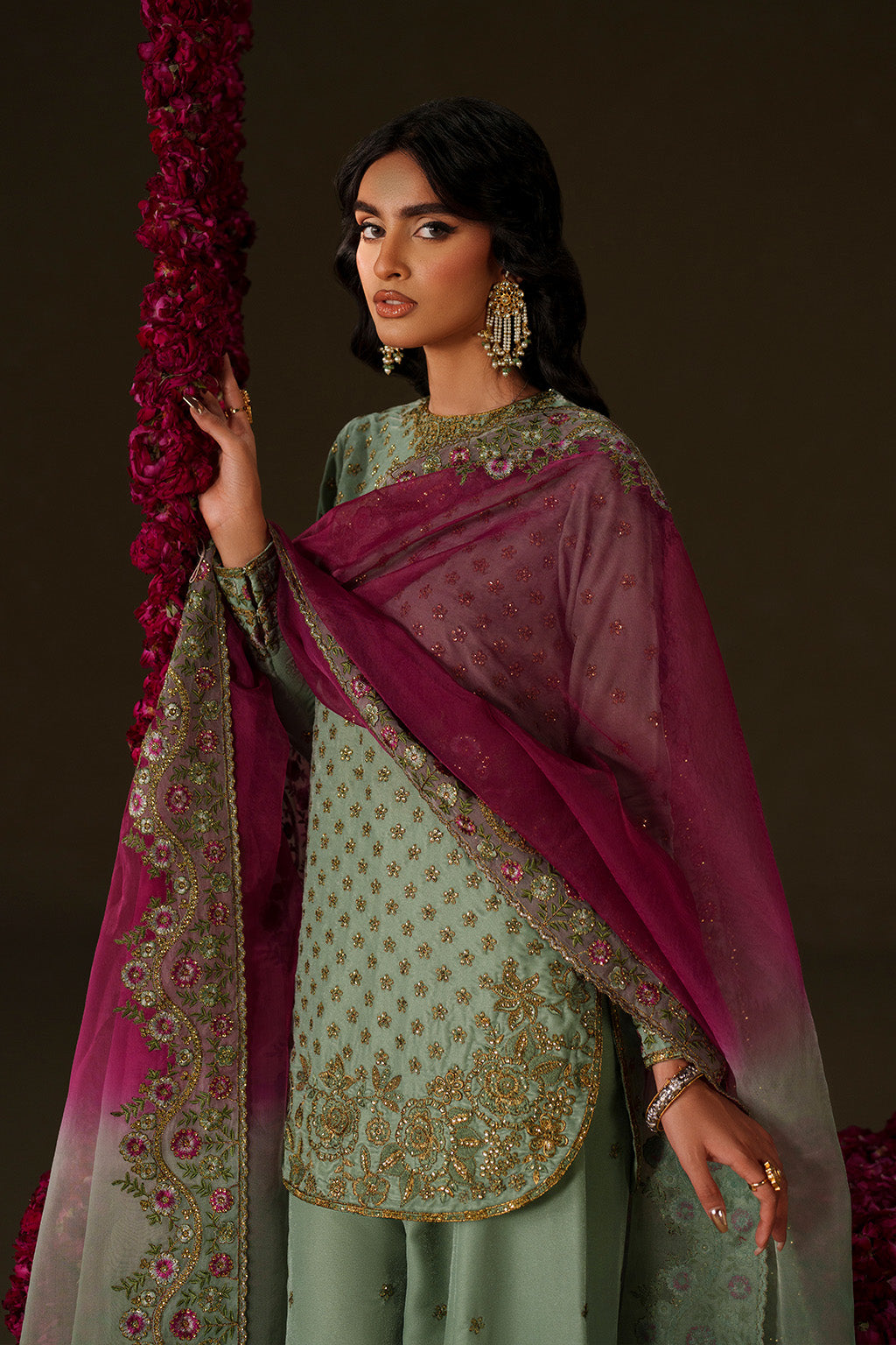 Iznik | Velvet 25 | IV-73 Embroidered Velvet - House Of Hania