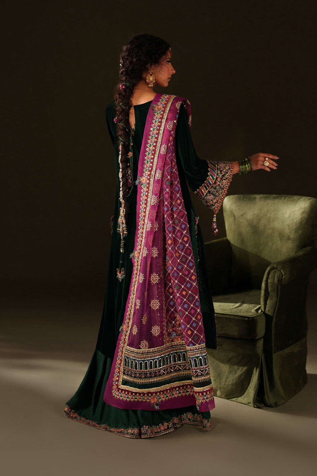 Iznik | Velvet 25 | IV-74 Embroidered Velvet - House Of Hania