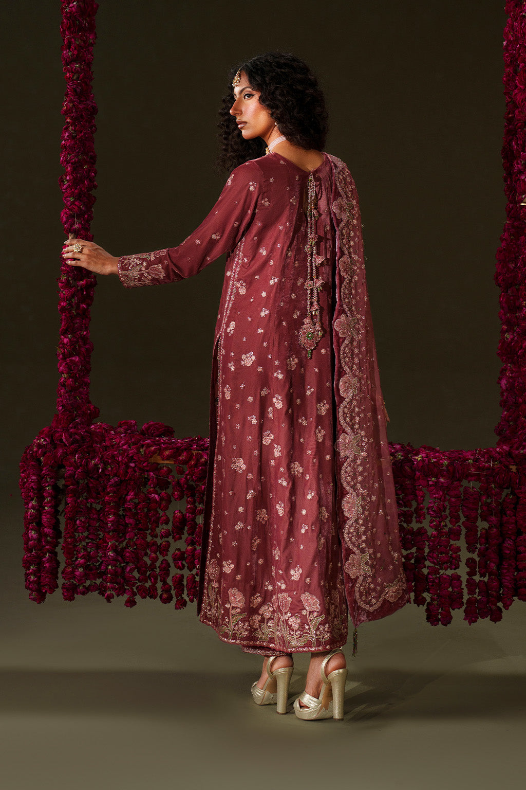 Iznik | Velvet 25 | IV-75 Embroidered Velvet - House Of Hania