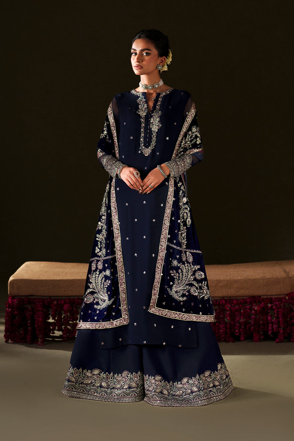 Iznik | Velvet 25 | IV-76 Embroidered Velvet - House Of Hania