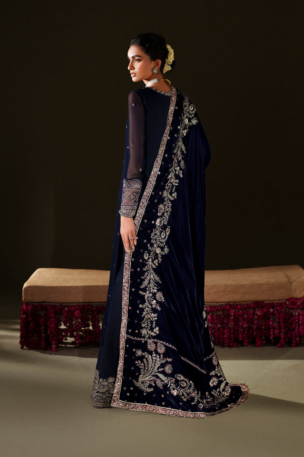 Iznik | Velvet 25 | IV-76 Embroidered Velvet - House Of Hania