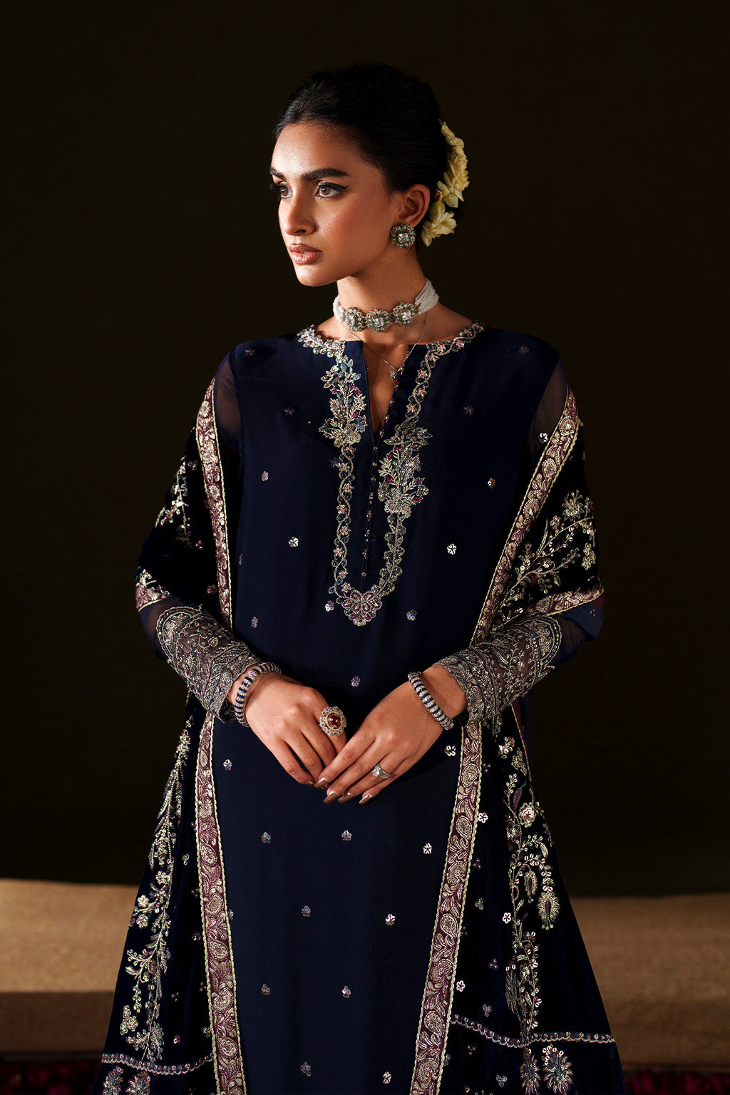 Iznik | Velvet 25 | IV-76 Embroidered Velvet - House Of Hania