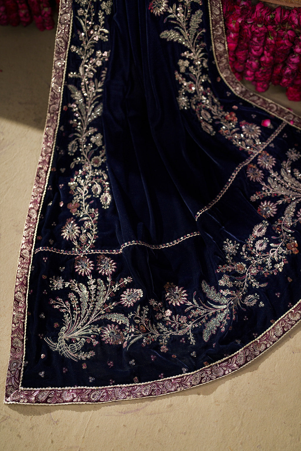 Iznik | Velvet 25 | IV-76 Embroidered Velvet - House Of Hania