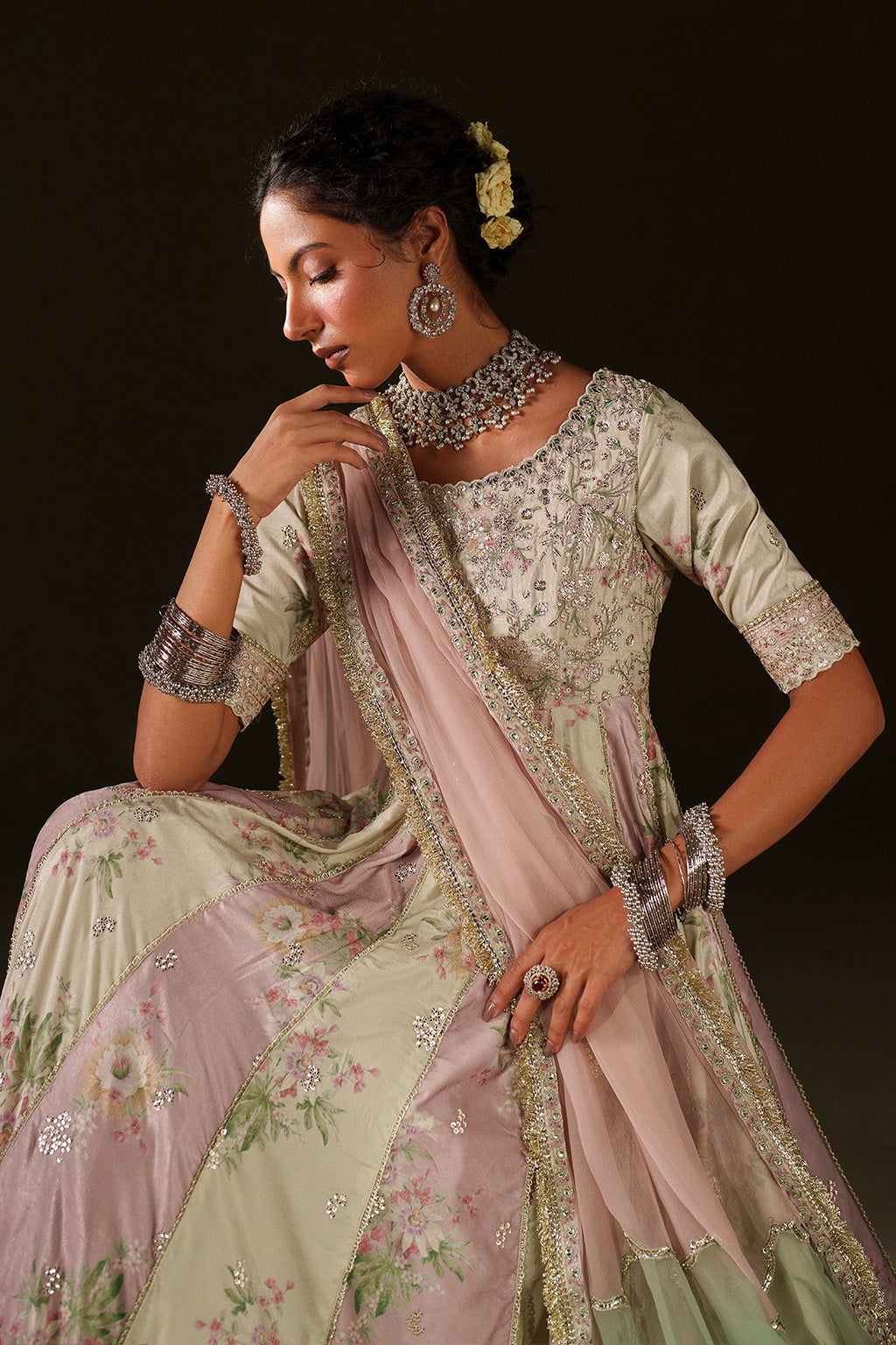 Iznik | Velvet 25 | IV-77 Embroidered Velvet - House Of Hania