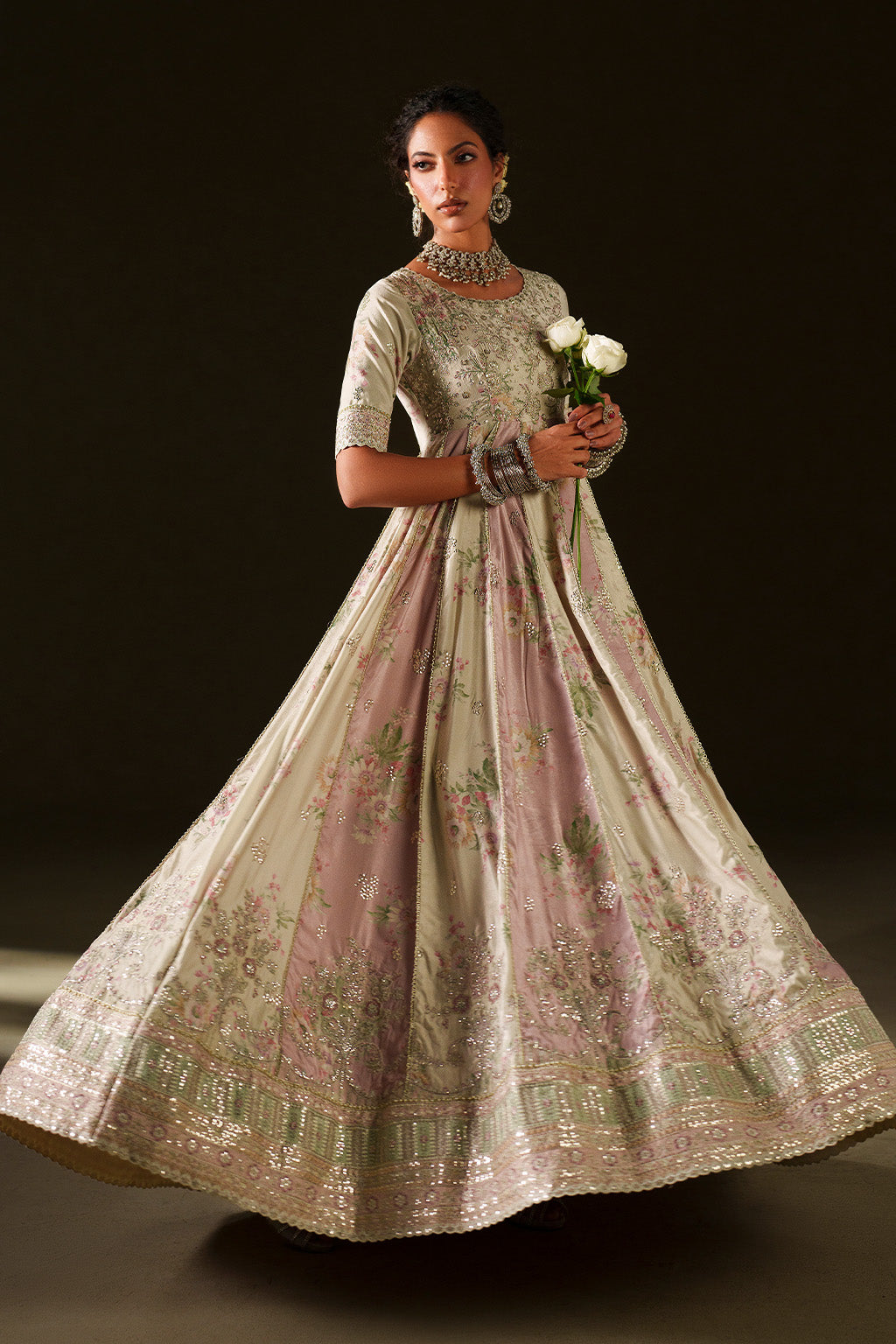 Iznik | Velvet 25 | IV-77 Embroidered Velvet - House Of Hania