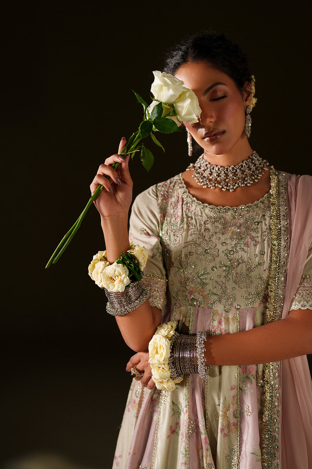 Iznik | Velvet 25 | IV-77 Embroidered Velvet - House Of Hania