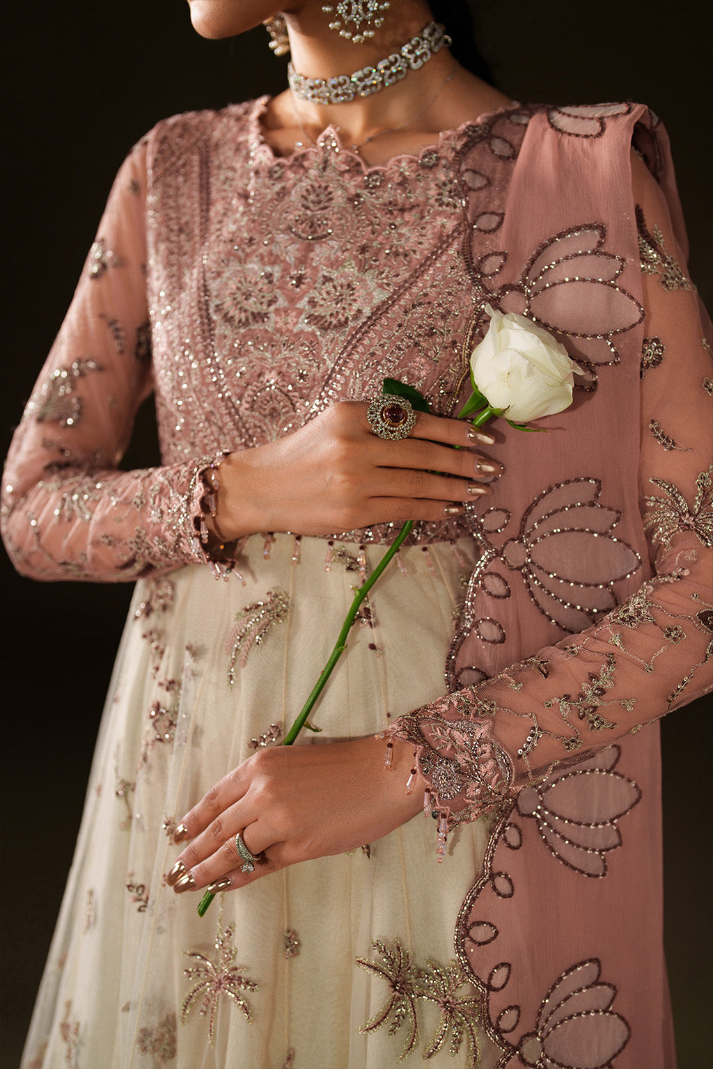 Iznik | Velvet 25 | IV-78 Embroidered Velvet - House Of Hania