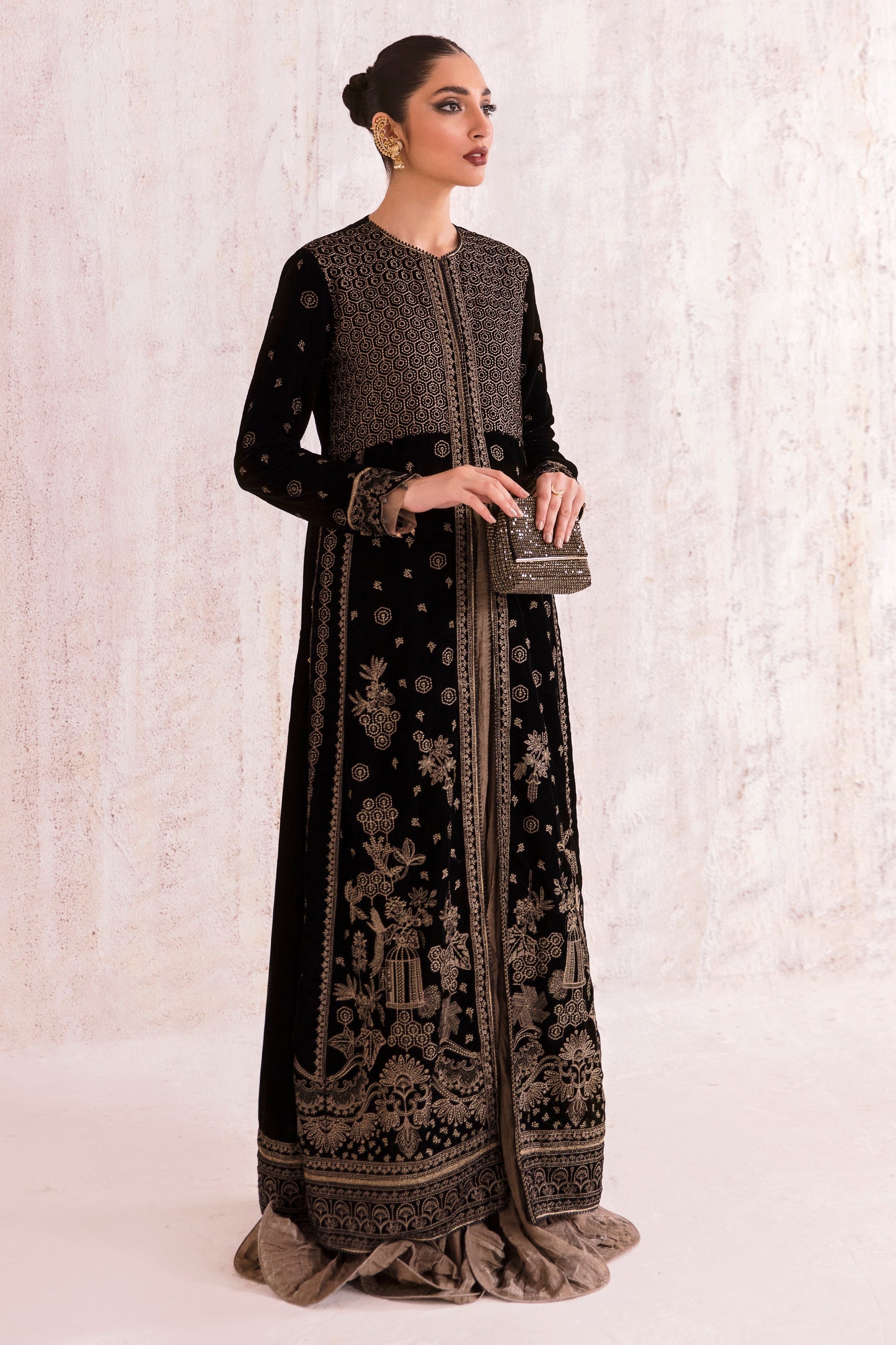 JAZMIN__Embroidered Velvet Formal VF-2001 - House Of Hania