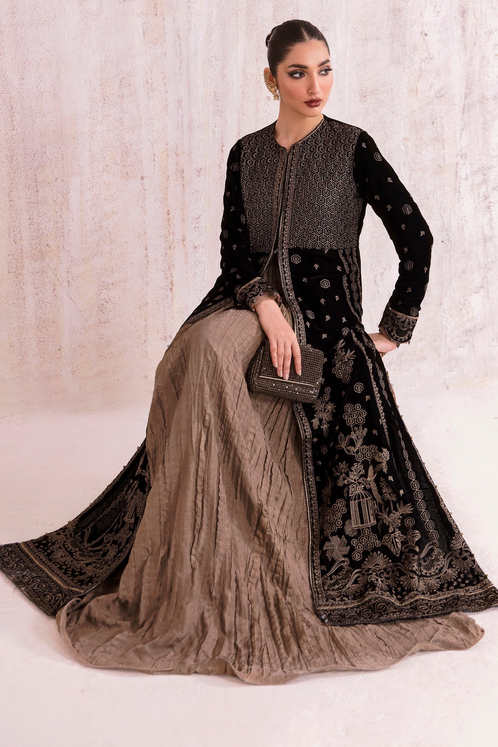 JAZMIN__Embroidered Velvet Formal VF-2001 - House Of Hania