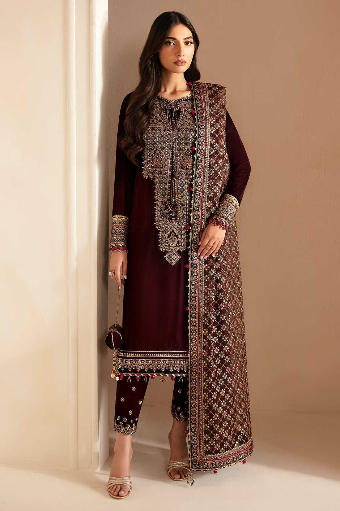 JAZMIN__Embroidered Velvet Formal VF-2022 - House Of Hania