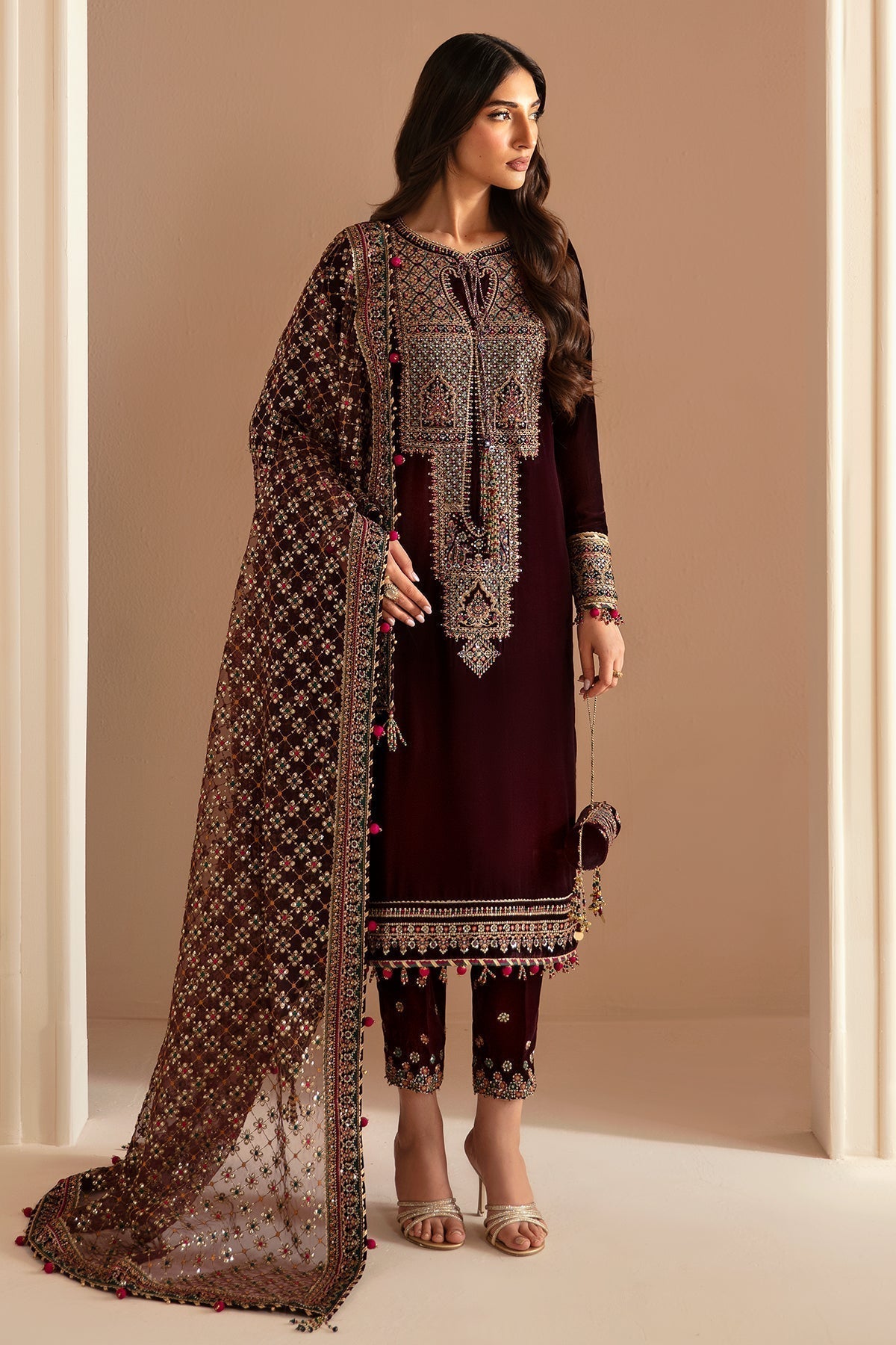 JAZMIN__Embroidered Velvet Formal VF-2022 - House Of Hania