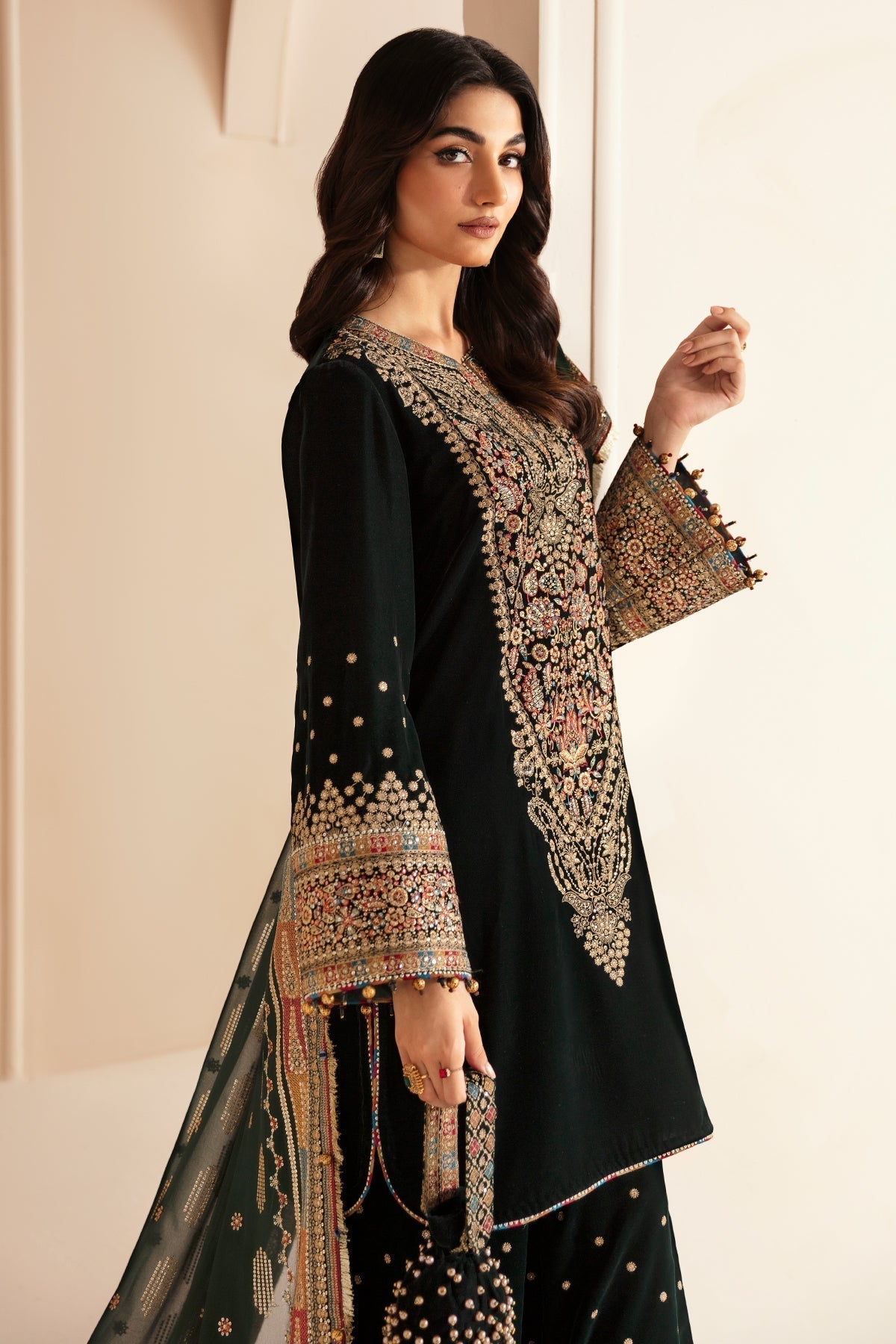JAZMIN__Embroidered Velvet Formal VF-2025 - House Of Hania