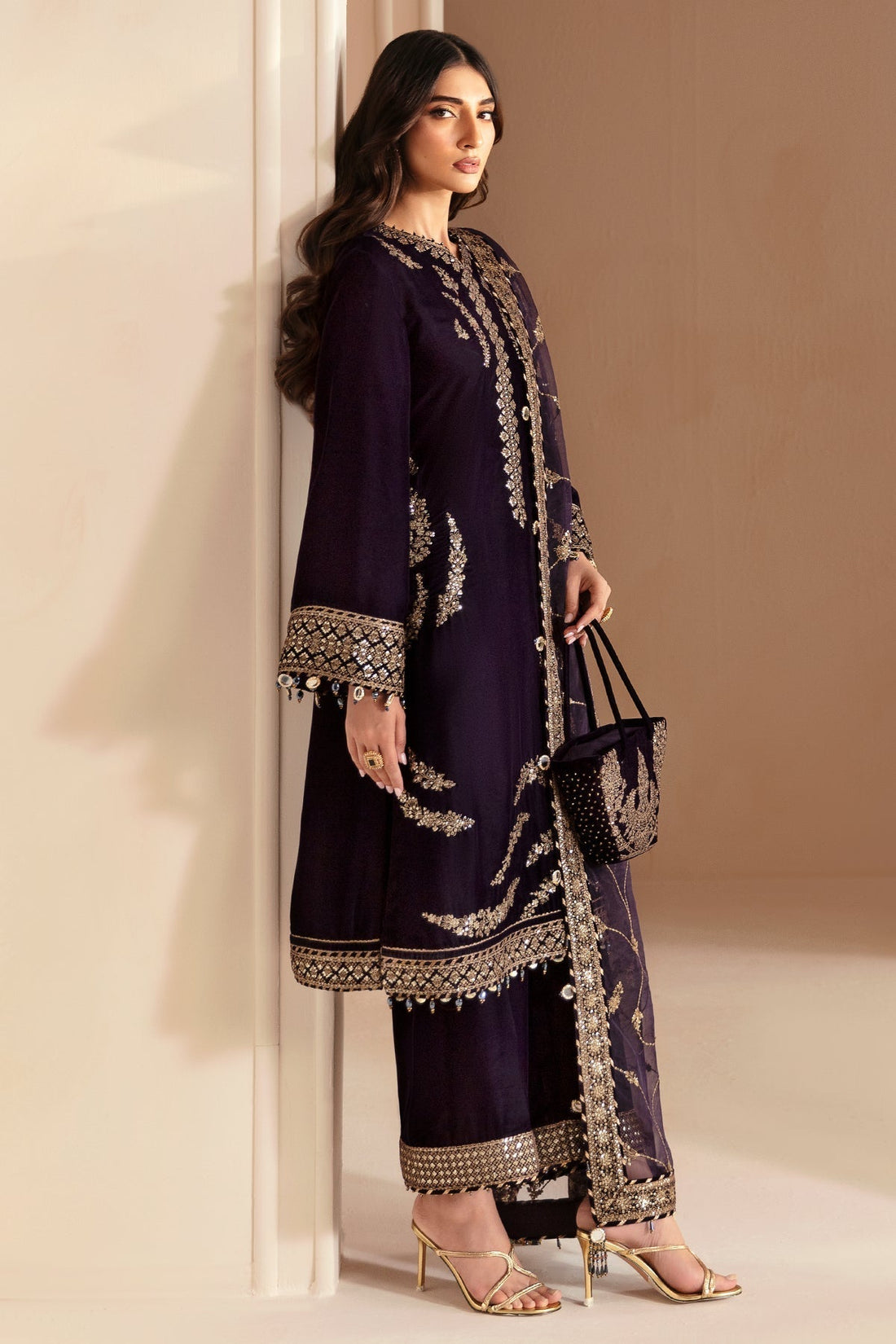 JAZMIN__Embroidered Velvet Formal VF-2026 - House Of Hania