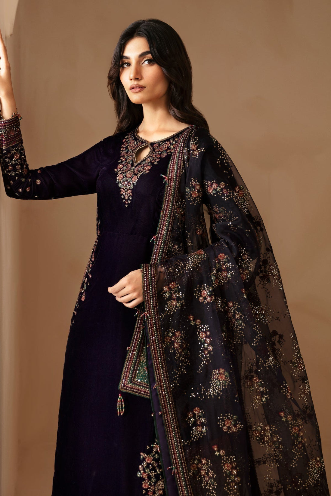 JAZMIN__Embroidered Velvet Formal VF-2027 - House Of Hania
