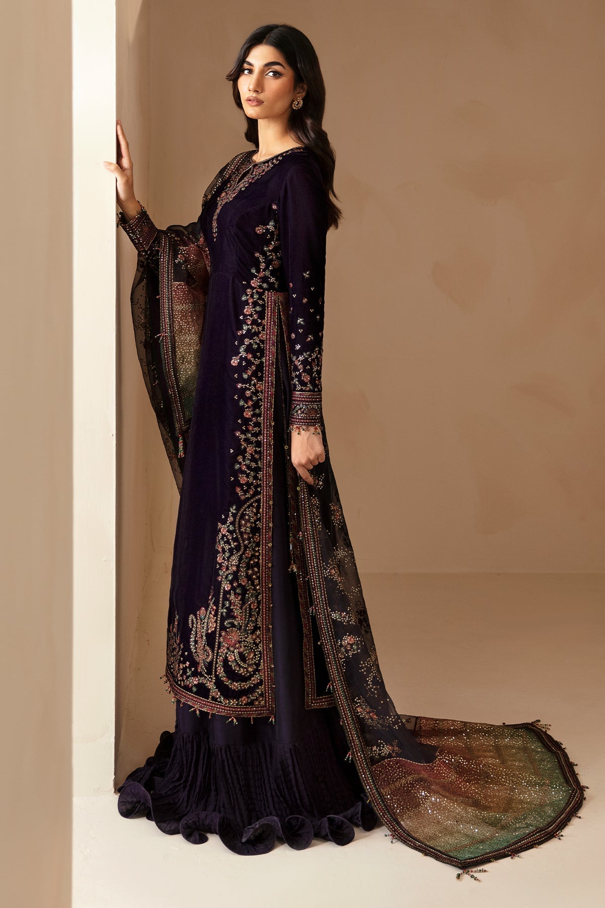 JAZMIN__Embroidered Velvet Formal VF-2027 - House Of Hania