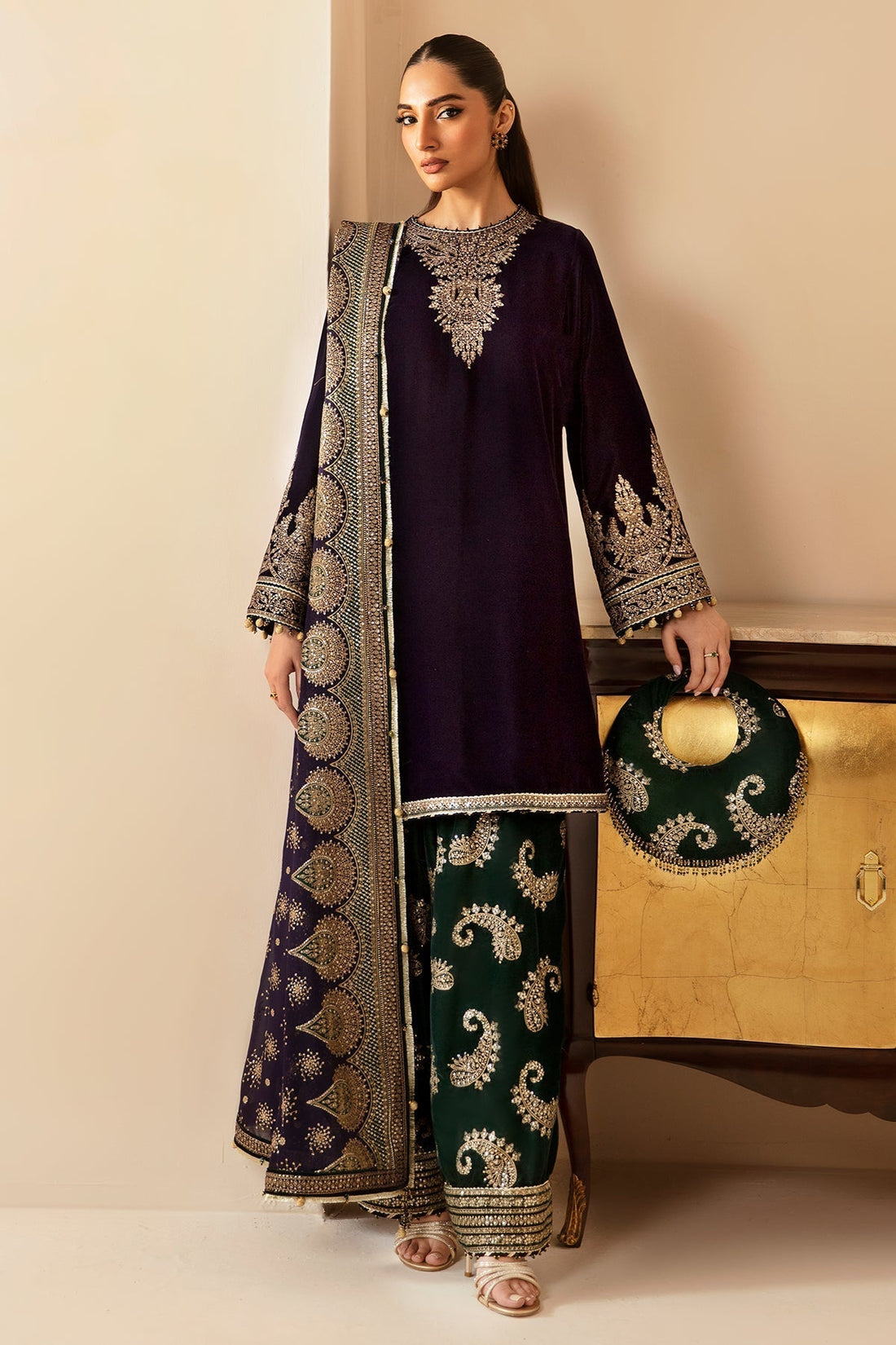 JAZMIN__Embroidered Velvet Formal VF-2030 - House Of Hania