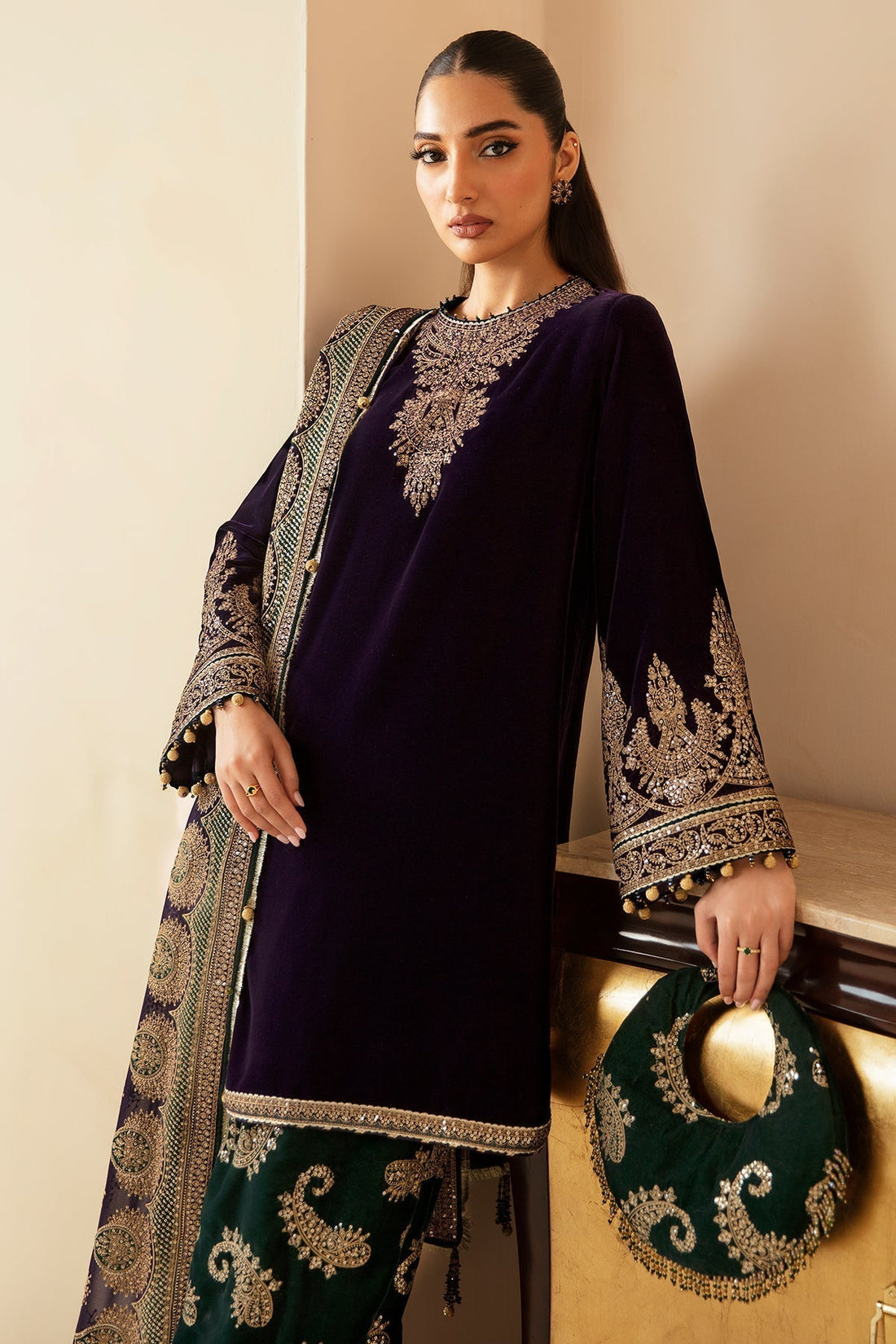 JAZMIN__Embroidered Velvet Formal VF-2030 - House Of Hania