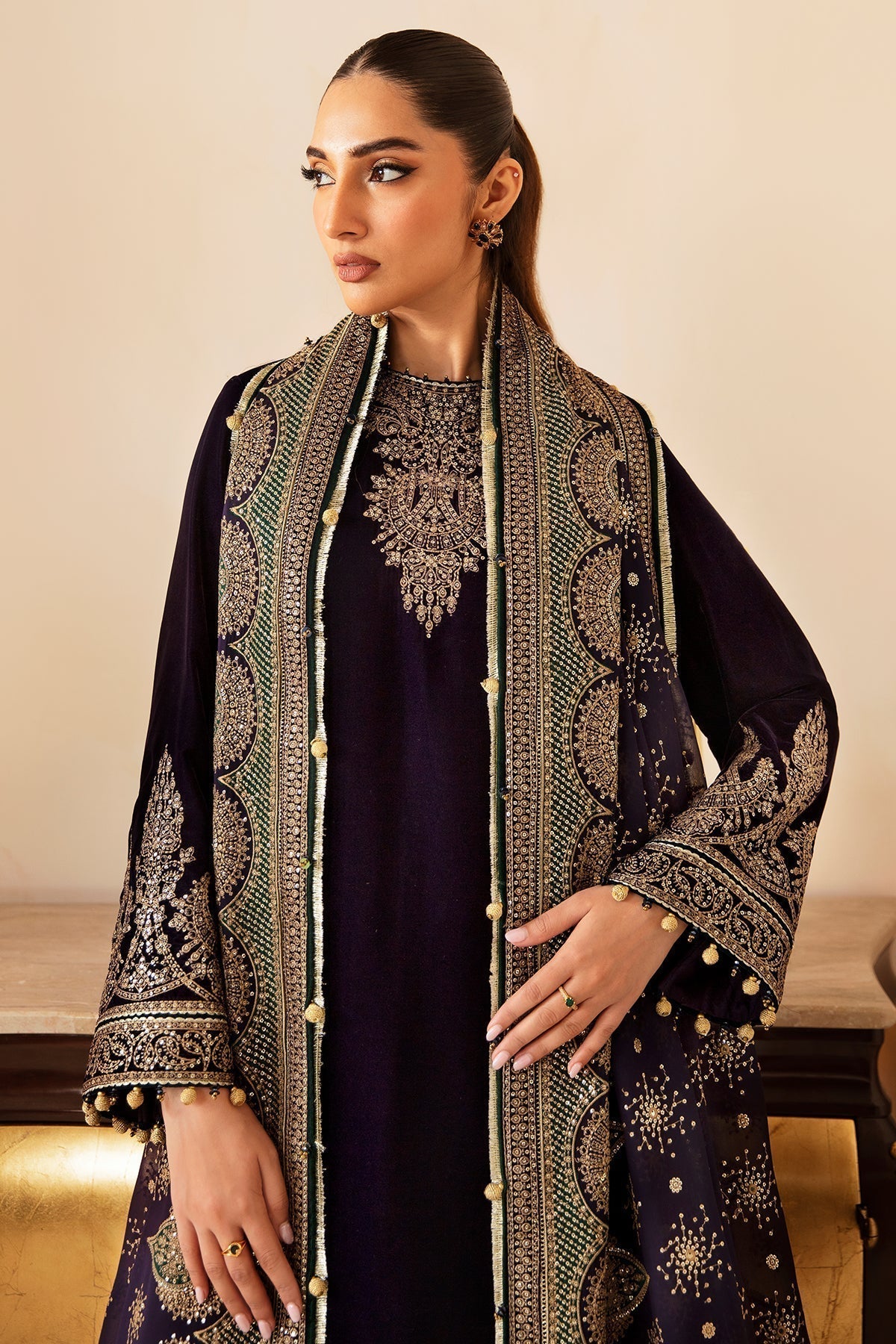 JAZMIN__Embroidered Velvet Formal VF-2030 - House Of Hania