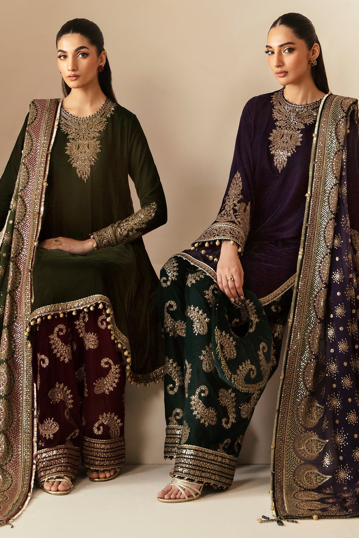 JAZMIN__Embroidered Velvet Formal VF-2030 - House Of Hania