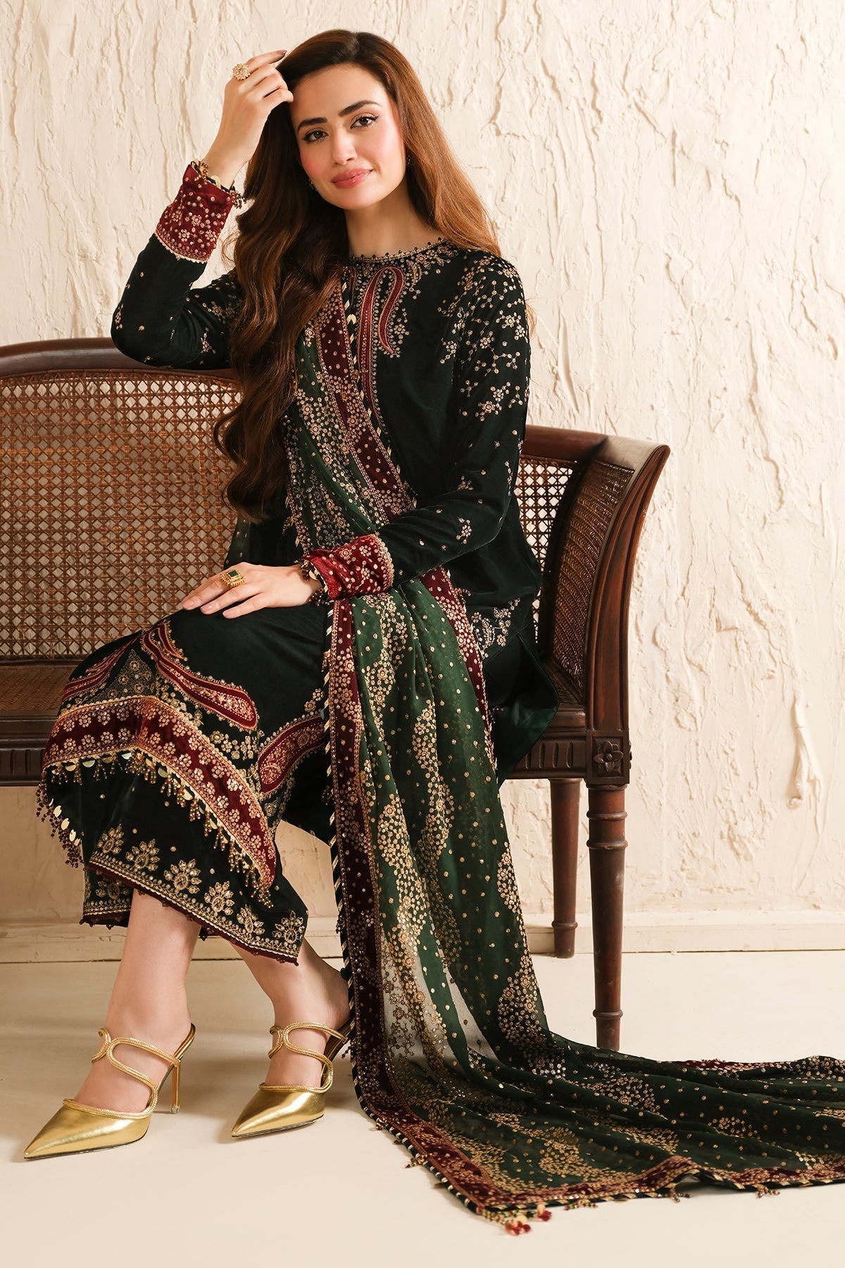 JAZMIN__Embroidered Velvet Formal VF-2034 - House Of Hania