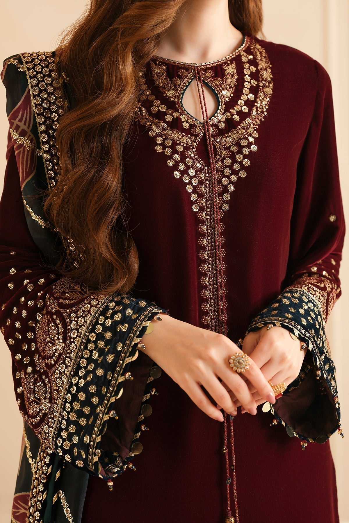 JAZMIN__Embroidered Velvet Formal VF-2038 - House Of Hania