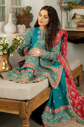 Jahaa'n Ara by Serene Embroidered Raw Silk Suit SRS-03 - House Of Hania