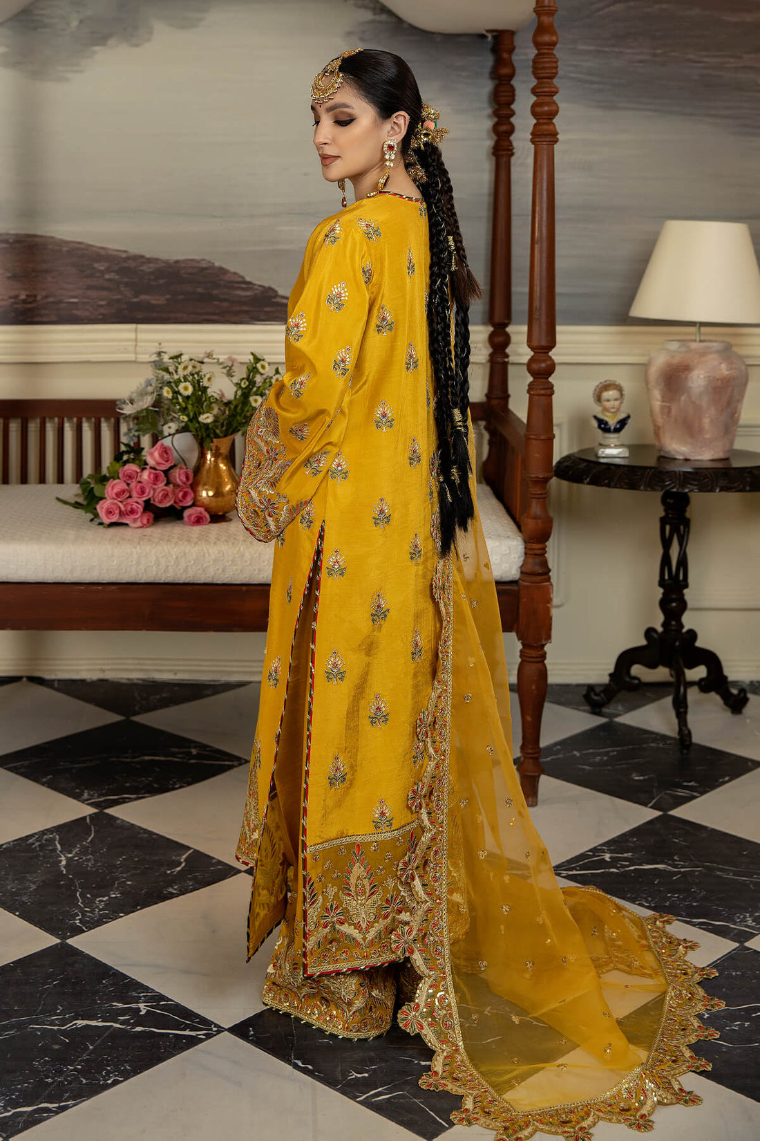 Jahaa'n Ara by Serene Embroidered Raw Silk Suit SRS-04 - House Of Hania