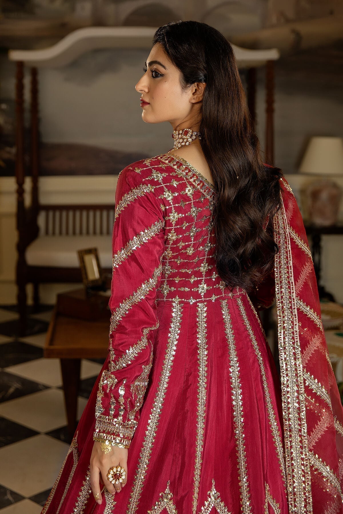 Jahaa'n Ara by Serene Embroidered Raw Silk Suit SRS-06 - House Of Hania