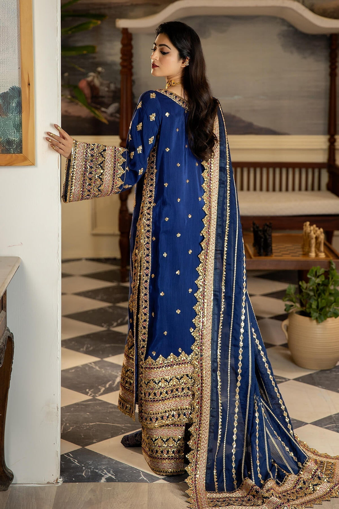 Jahaa'n Ara by Serene Embroidered Raw Silk Suit SRS-07 - House Of Hania