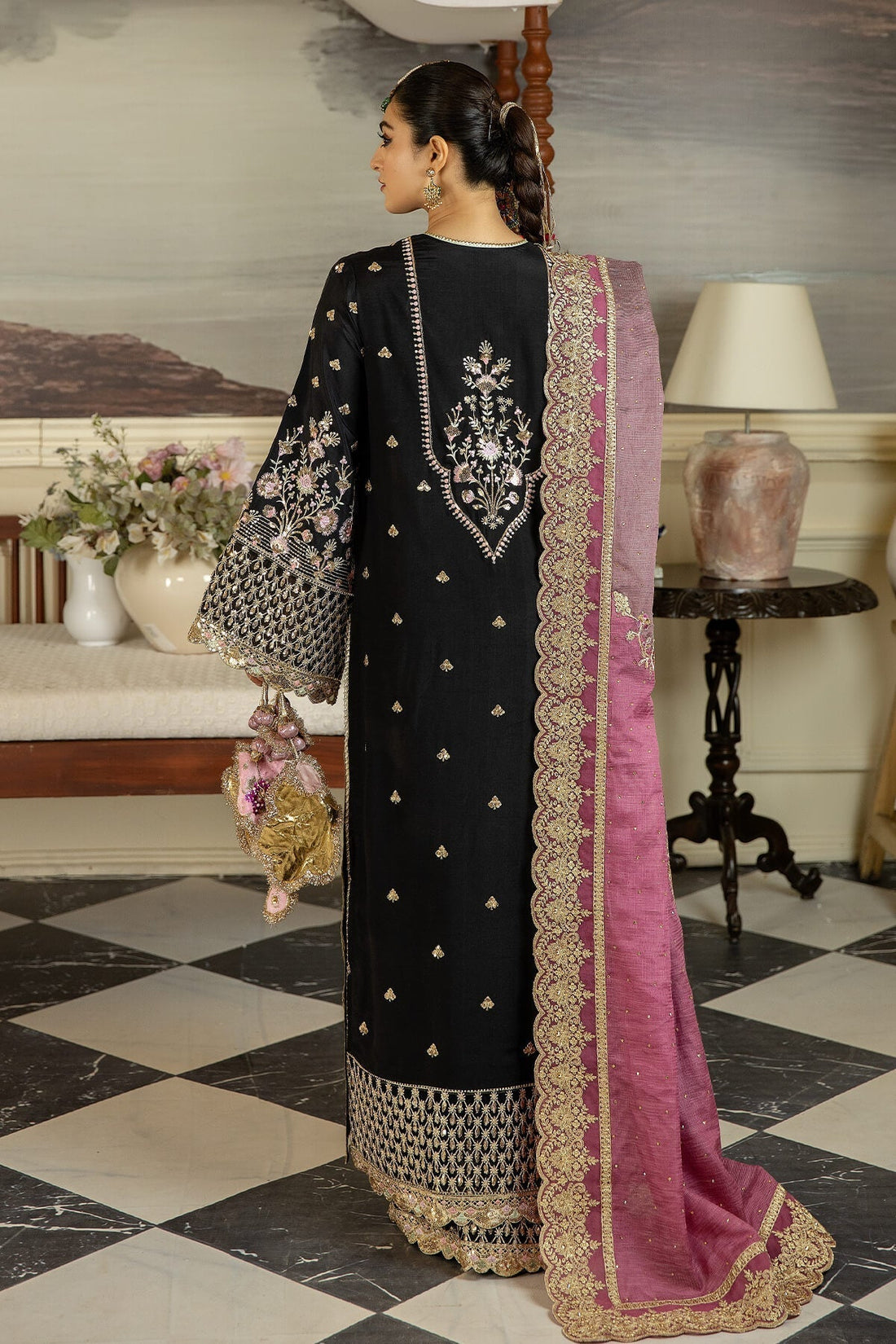 Jahaa'n Ara by Serene Embroidered Raw Silk Suit SRS-08 - House Of Hania