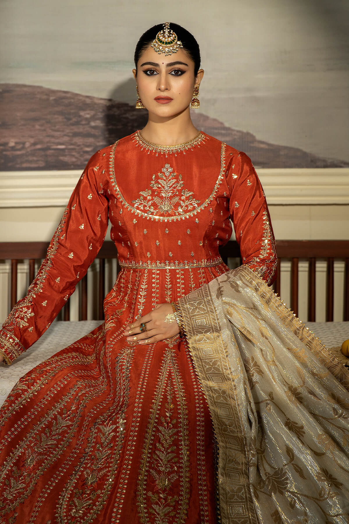 Jahaa'n Ara by Serene Embroidered Raw Silk Suit SRS-10 - House Of Hania