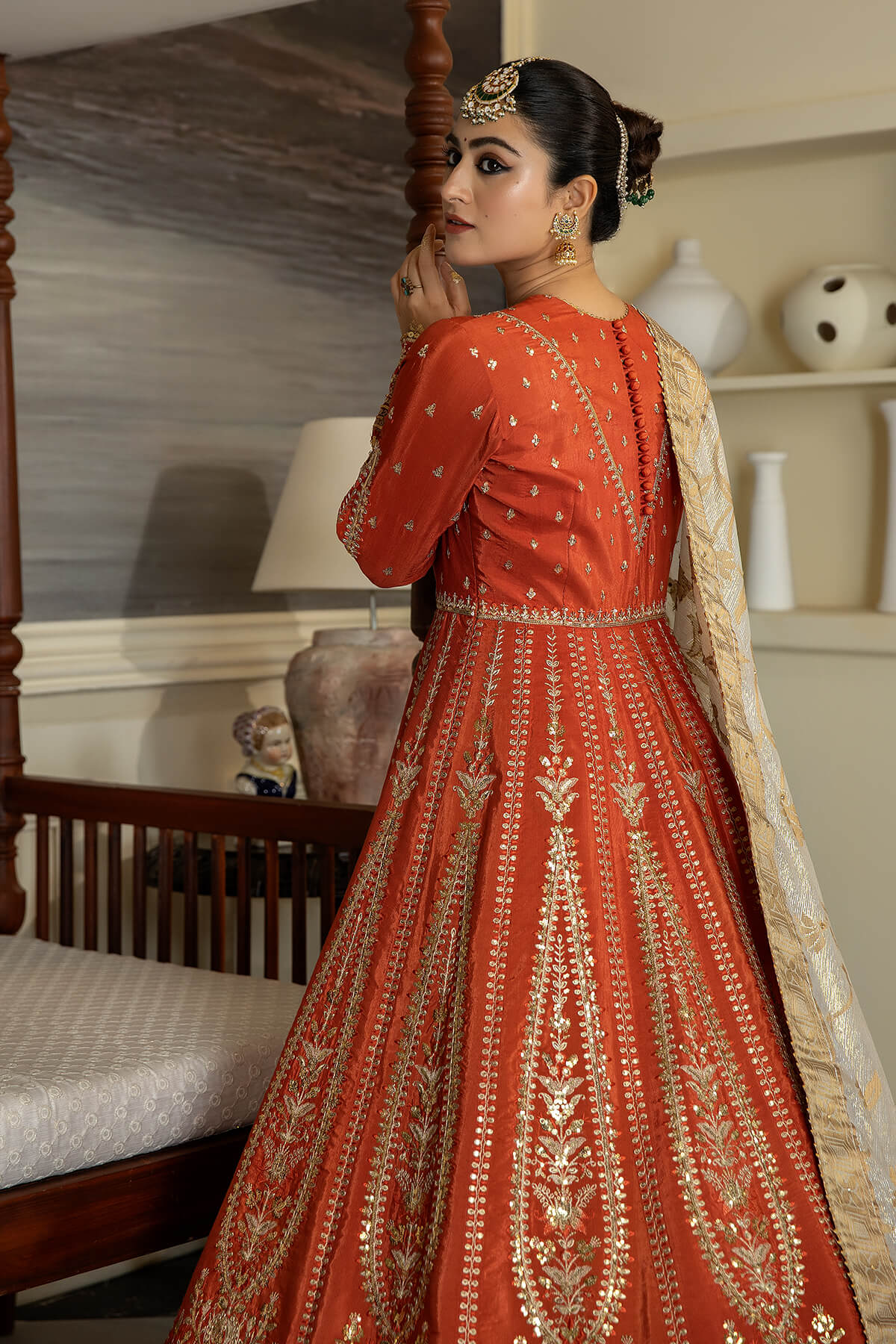 Jahaa'n Ara by Serene Embroidered Raw Silk Suit SRS-10 - House Of Hania